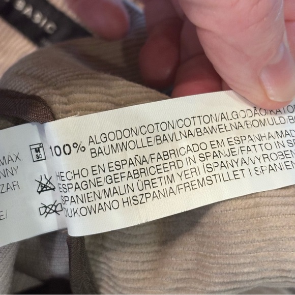 Zara Basics Corduroy Pleat Skirt, Small, Cream/Tan, Preppy Academia Office Retro - Picture 4 of 12